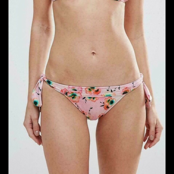 NEW Seafolly Cabana Rose Hipster Tie Side Bikini Bottom [SZ 4‎ US ] - Picture 3 of 11